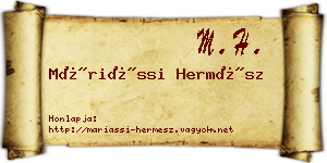 Máriássi Hermész névjegykártya